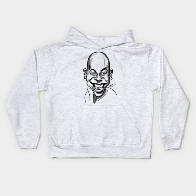 Ainsley Harriott Portrait Caricature Kids Hoodie by georgiagoddard